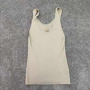 H&M Ribbed Scoop Neck Tank in cream